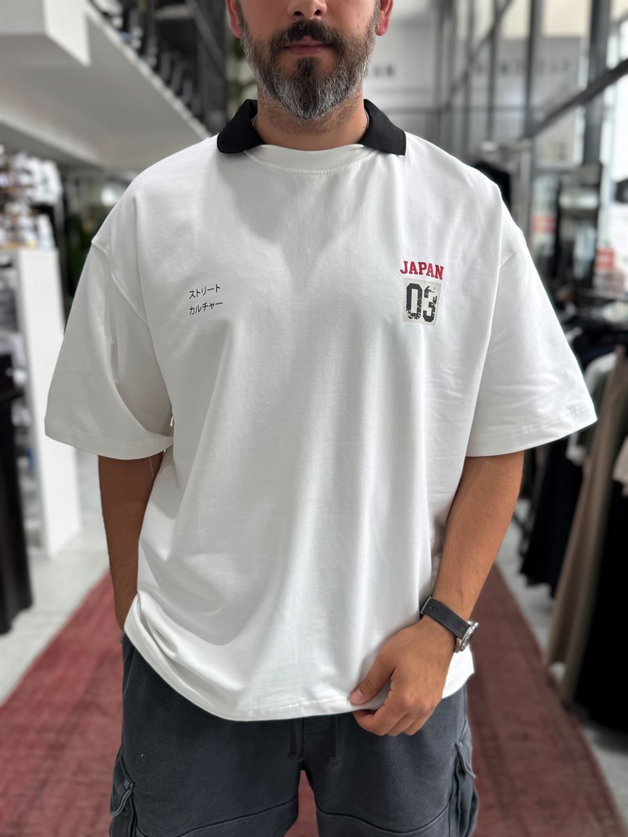 White Japan 03 Collar Oversize T-Shirt RES-1112