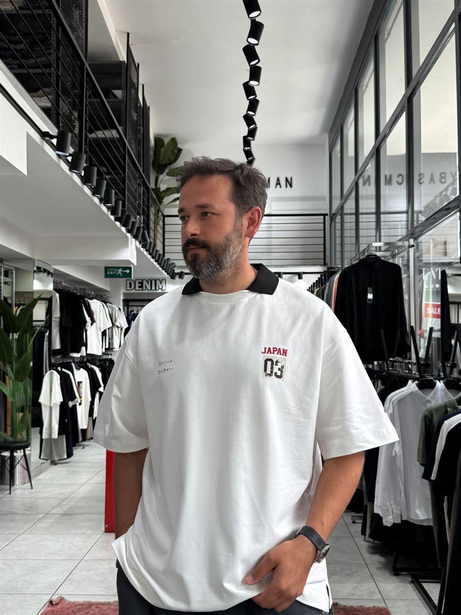 White Japan 03 Collar Oversize T-Shirt RES-1112