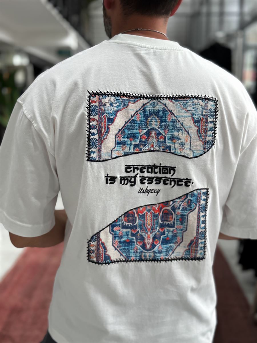 White Oversize T-Shirt with Back Embroidery RES-1120