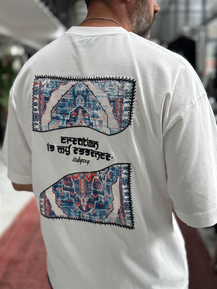 White Oversize T-Shirt with Back Embroidery RES-1120