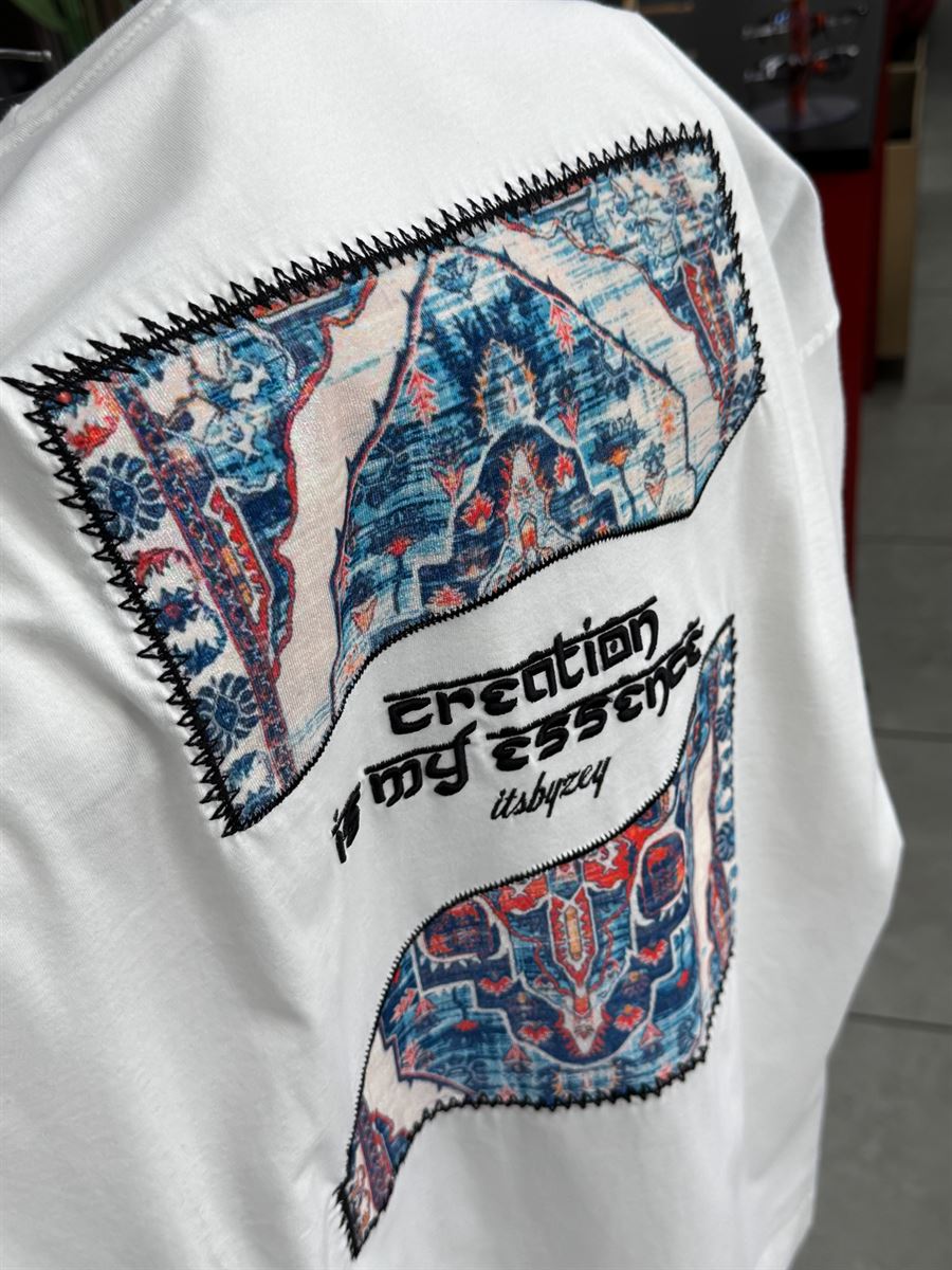 White Oversize T-Shirt with Back Embroidery RES-1120
