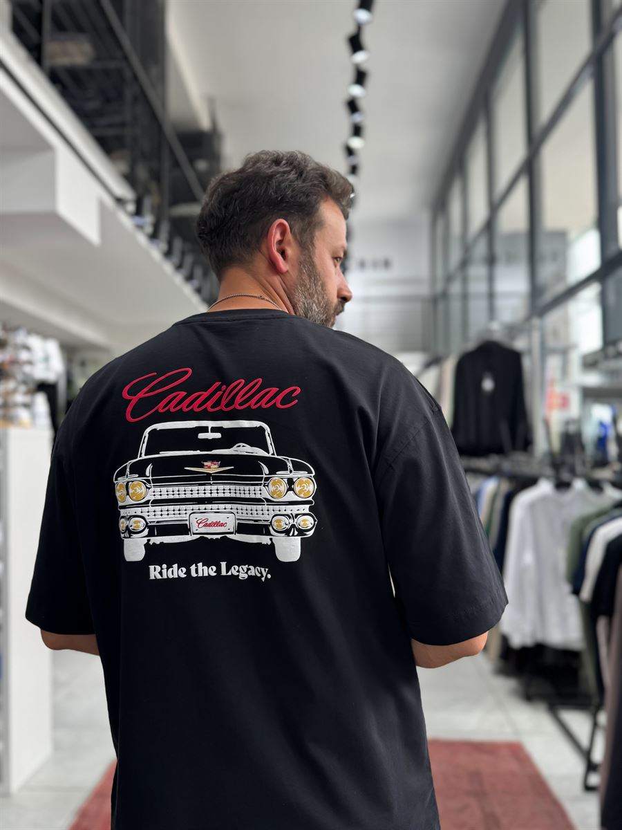 Black Cadillac Print Oversize T-Shirt RES-1110