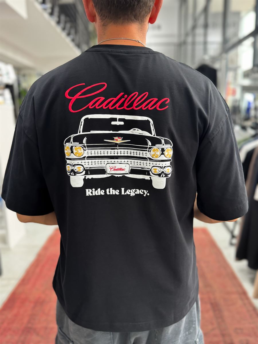 Black Cadillac Print Oversize T-Shirt RES-1110
