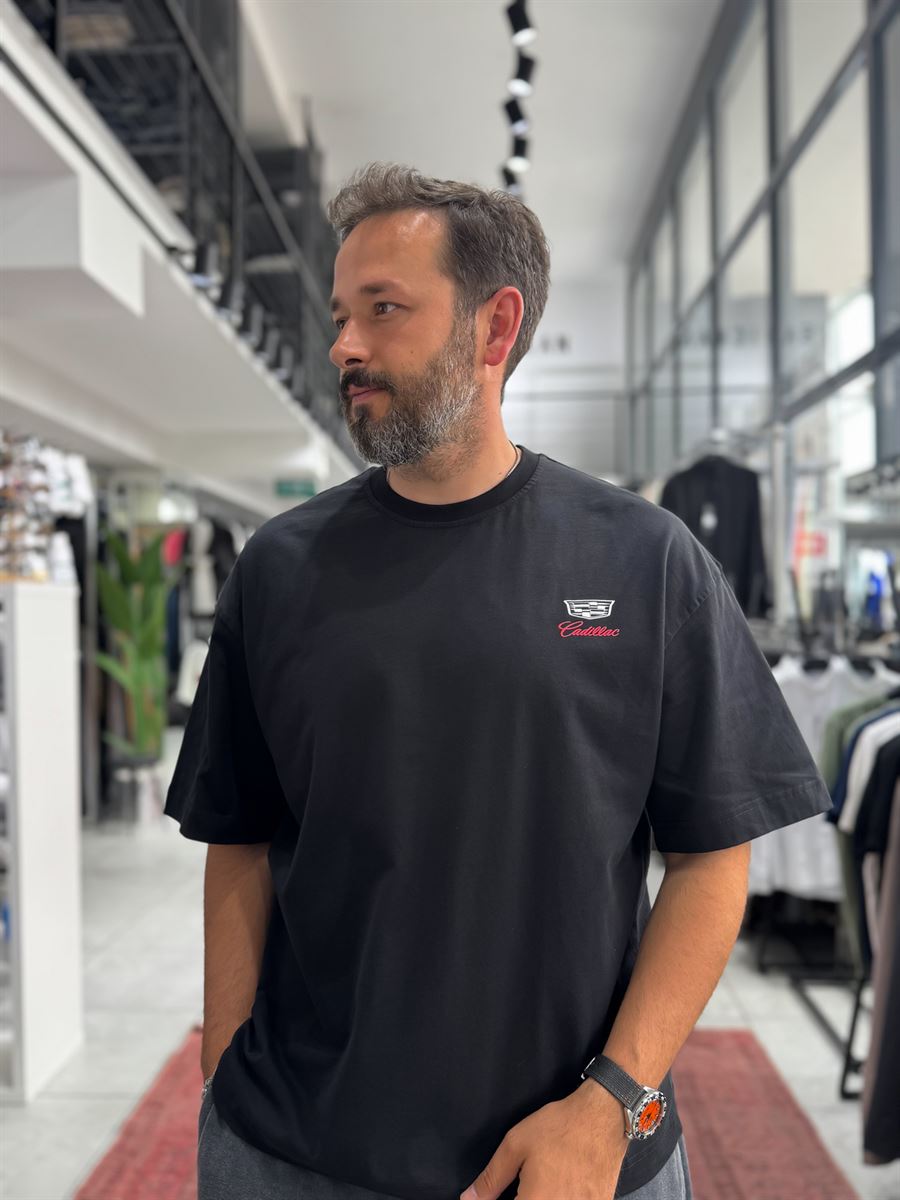 Black Cadillac Print Oversize T-Shirt RES-1110