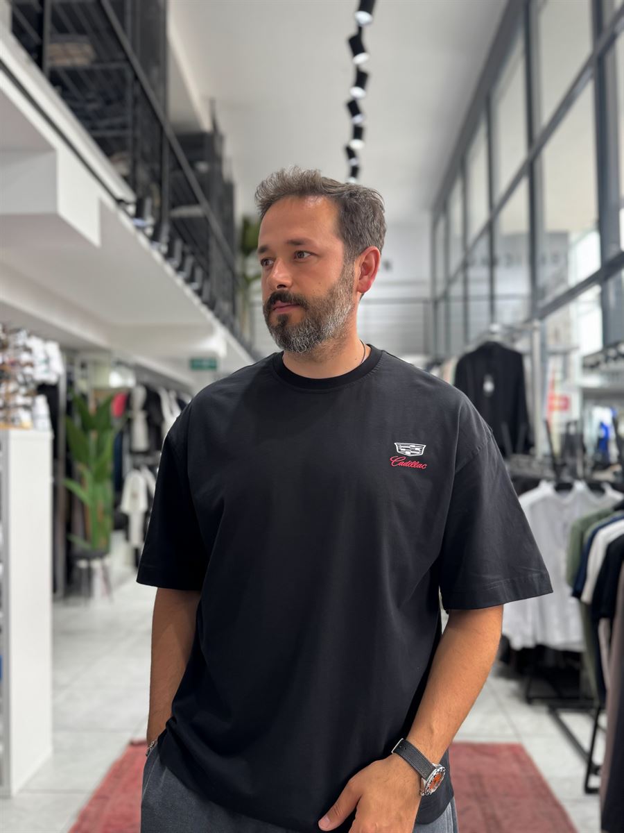 Black Cadillac Print Oversize T-Shirt RES-1110
