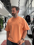 Salmon Two-Thread Basic Embossed Oversize T-Shirt RES-002