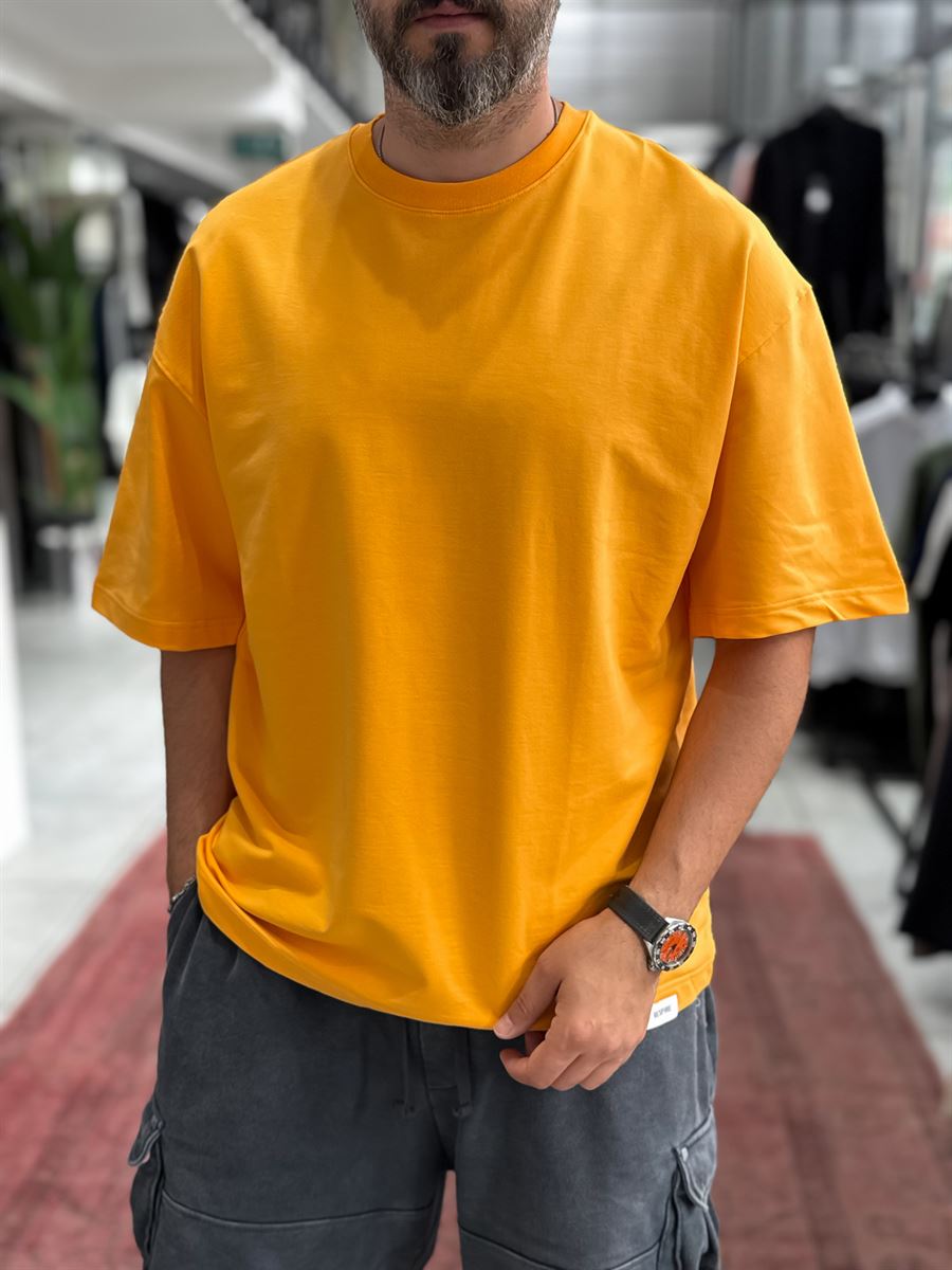 Orange Two-Thread Basic Oversize T-Shirt RES-003