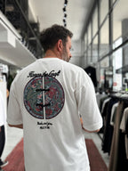 White Round Back Embroidered Oversize T-Shirt RES-1085