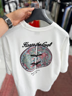 White Round Back Embroidered Oversize T-Shirt RES-1085