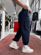Navy Blue Tracksuit with Elasticated Waist and Stitching BLA-768