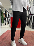 Black Lycra Regular Pants BY-5058