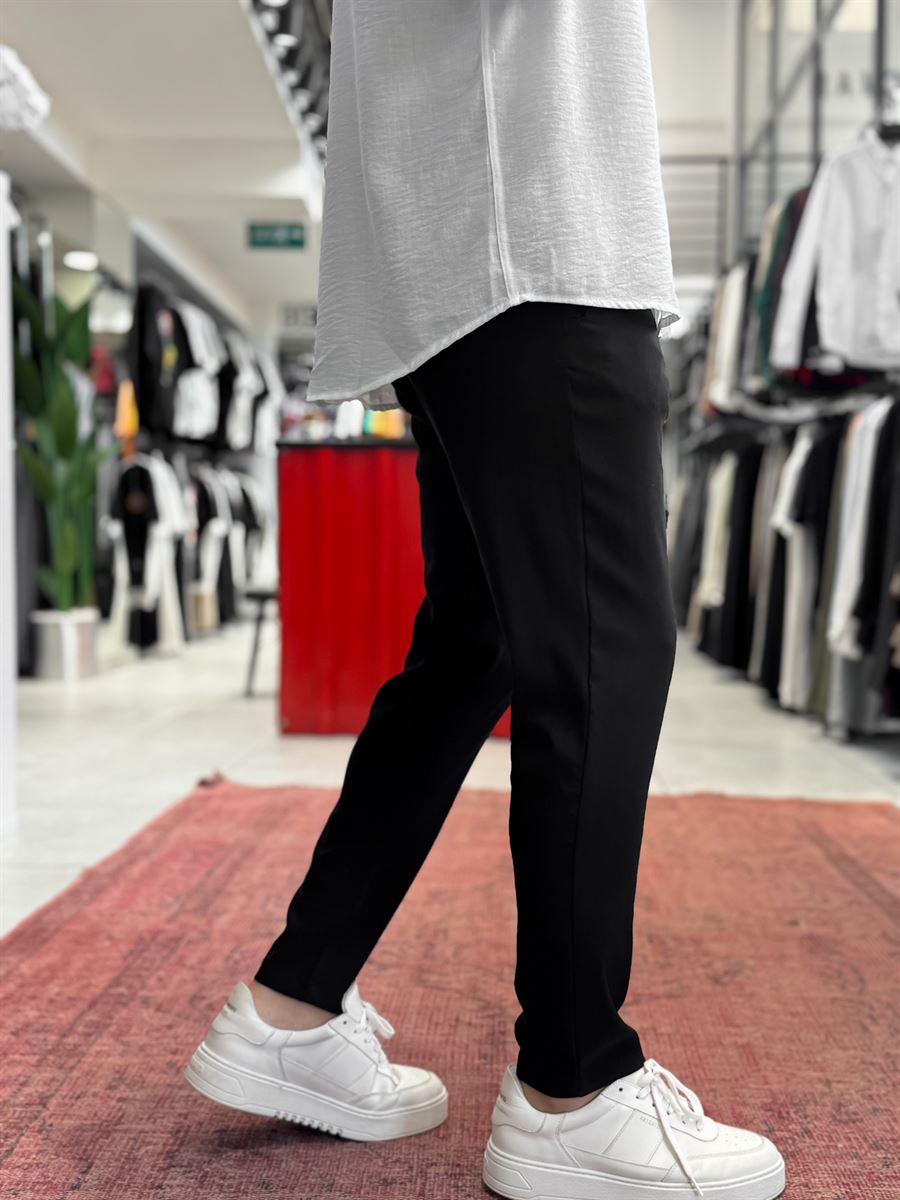 Black Lycra Regular Pants BY-5058