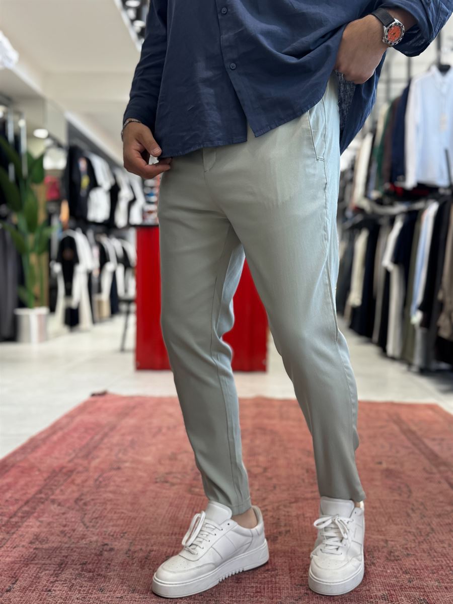 Green Lycra Regular Pants BY-5058