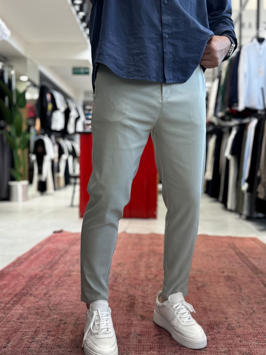 Green Lycra Regular Pants BY-5058