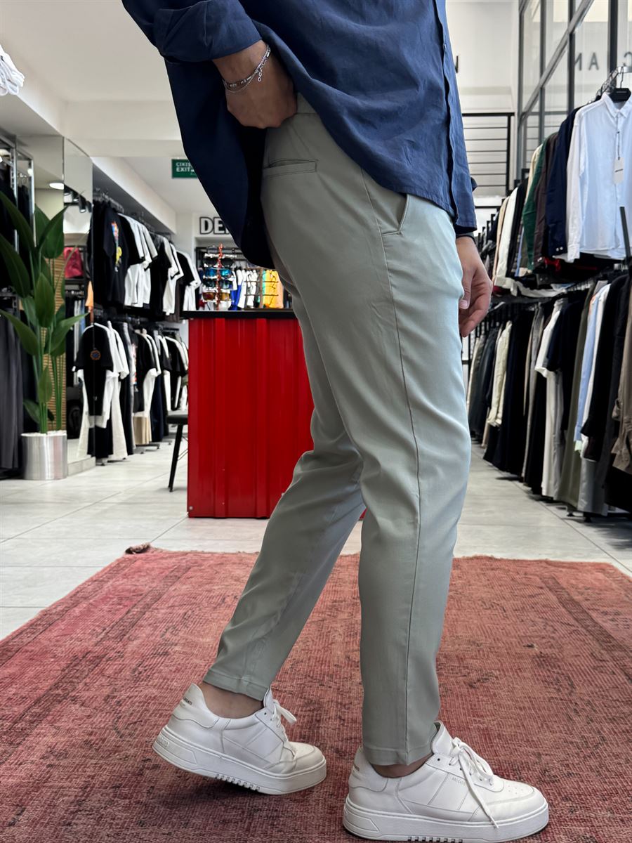 Green Lycra Regular Pants BY-5058
