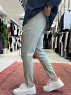 Green Lycra Regular Pants BY-5058