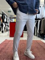 Grey Lycra Regular Pants BY-5058