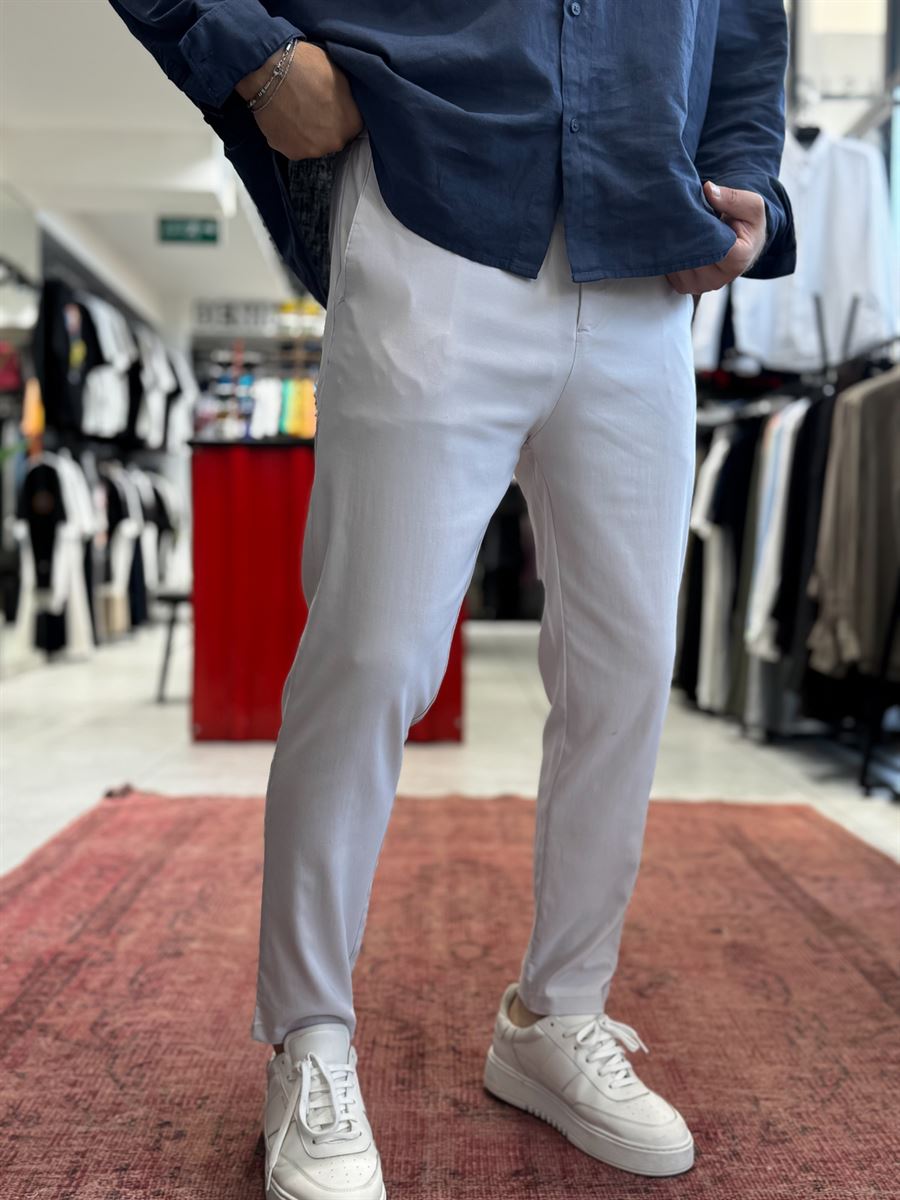 Grey Lycra Regular Pants BY-5058