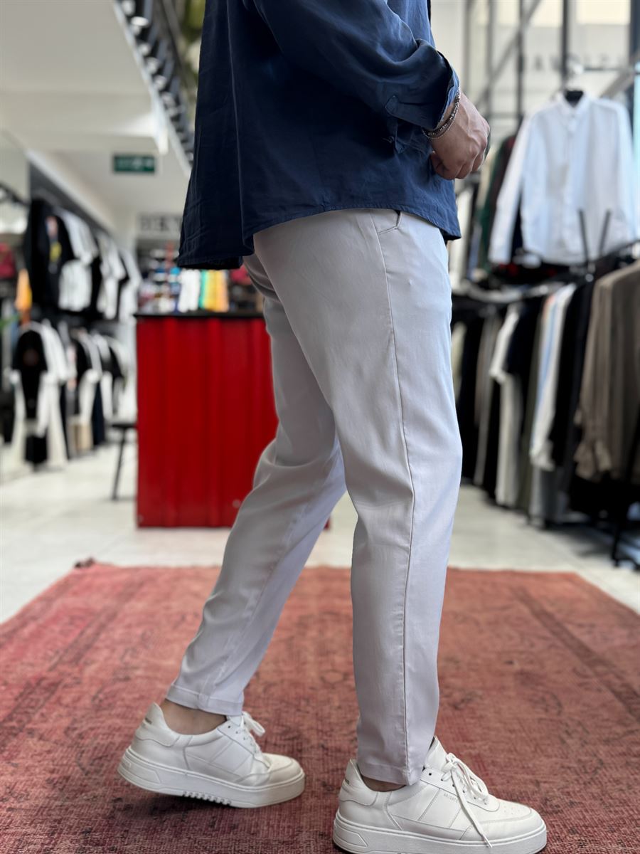 Grey Lycra Regular Pants BY-5058