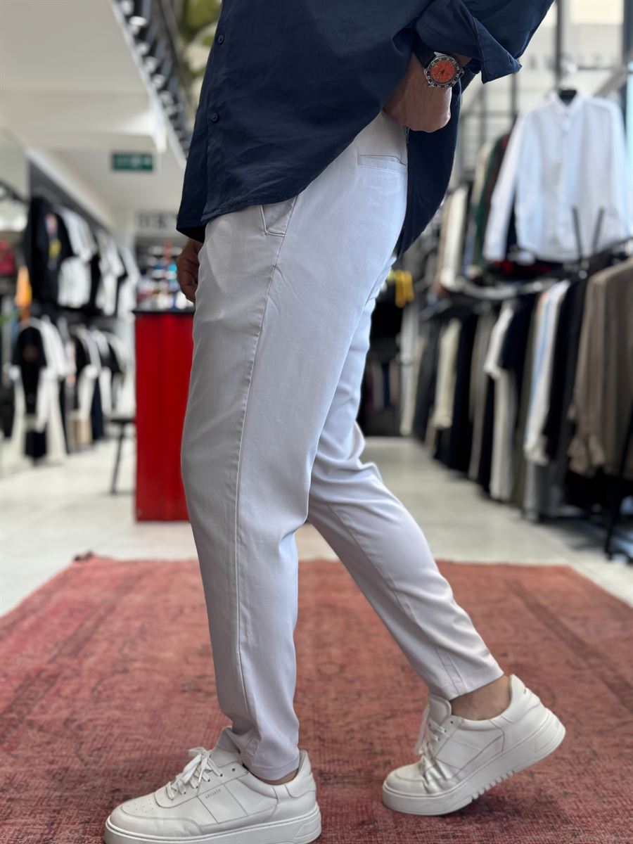Grey Lycra Regular Pants BY-5058