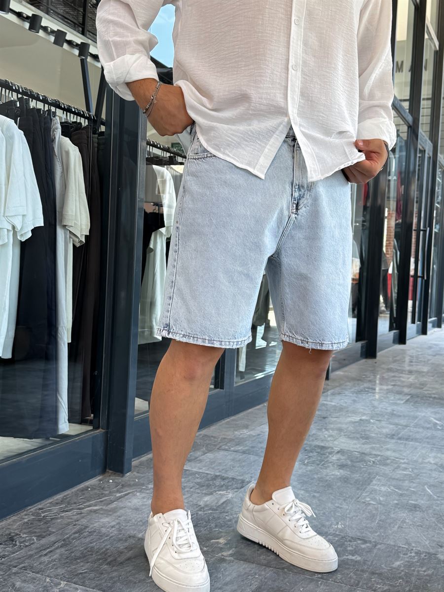 Ice Blue Washed Denim Shorts DF-3405/3406