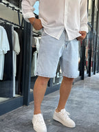 Ice Blue Washed Denim Shorts DF-3405/3406