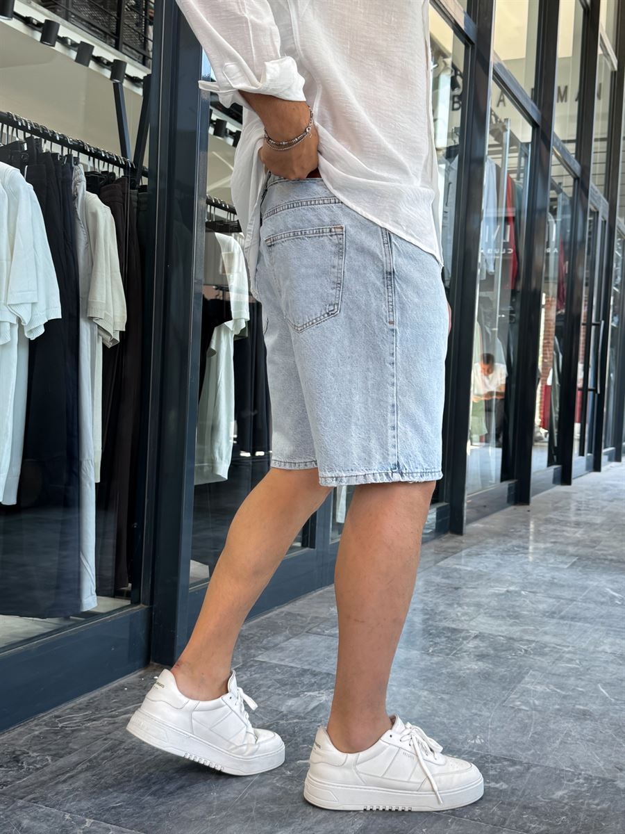 Ice Blue Washed Denim Shorts DF-3405/3406
