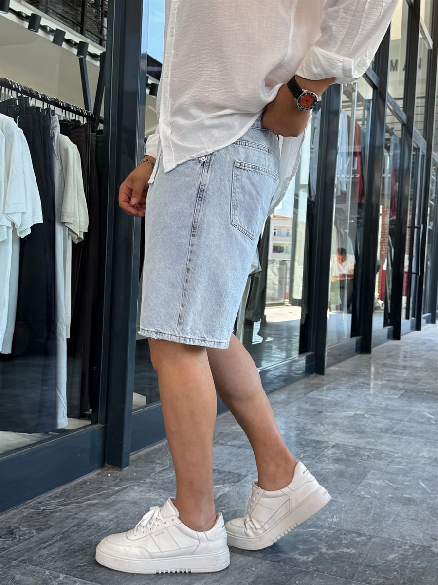 Ice Blue Washed Denim Shorts DF-3405/3406