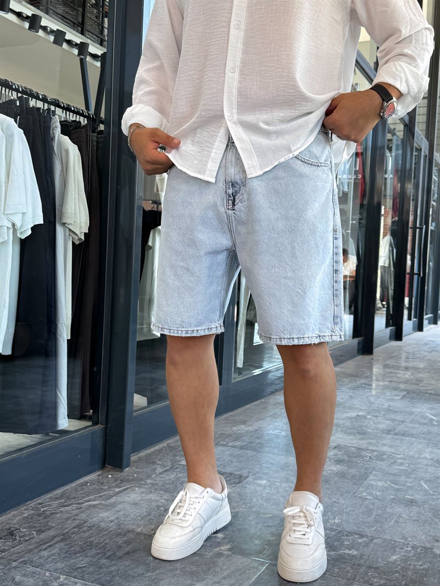 Ice Blue Washed Denim Shorts DF-3405/3406