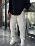 Beige Slim Boyfriend DF-3322
