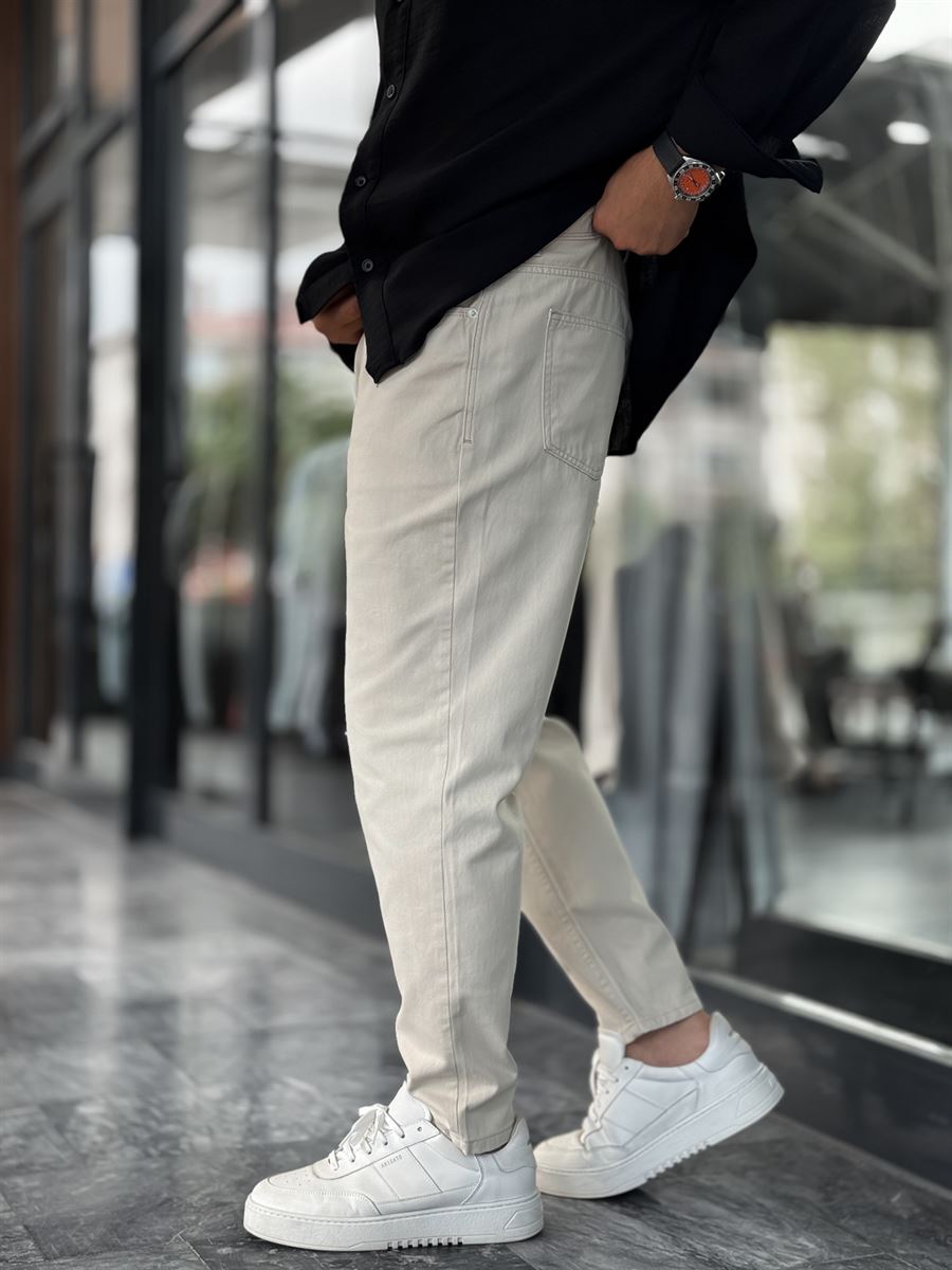 Beige Slim Boyfriend DF-3322