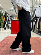 Black Linen Baggy Pants GJ-17237
