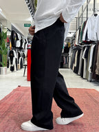 Black Linen Baggy Pants GJ-17237