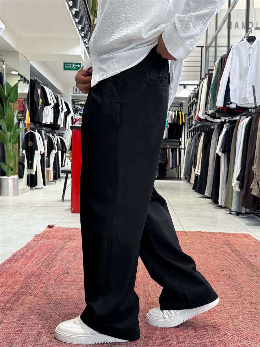 Black Linen Baggy Pants GJ-17237