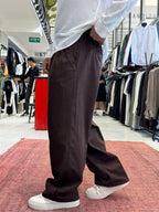Coffee Linen Baggy Pants GJ-17237