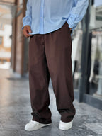 Coffee Linen Baggy Pants GJ-17237