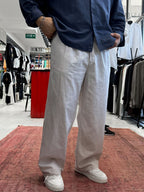 Grey Linen Baggy Pants GJ-17237