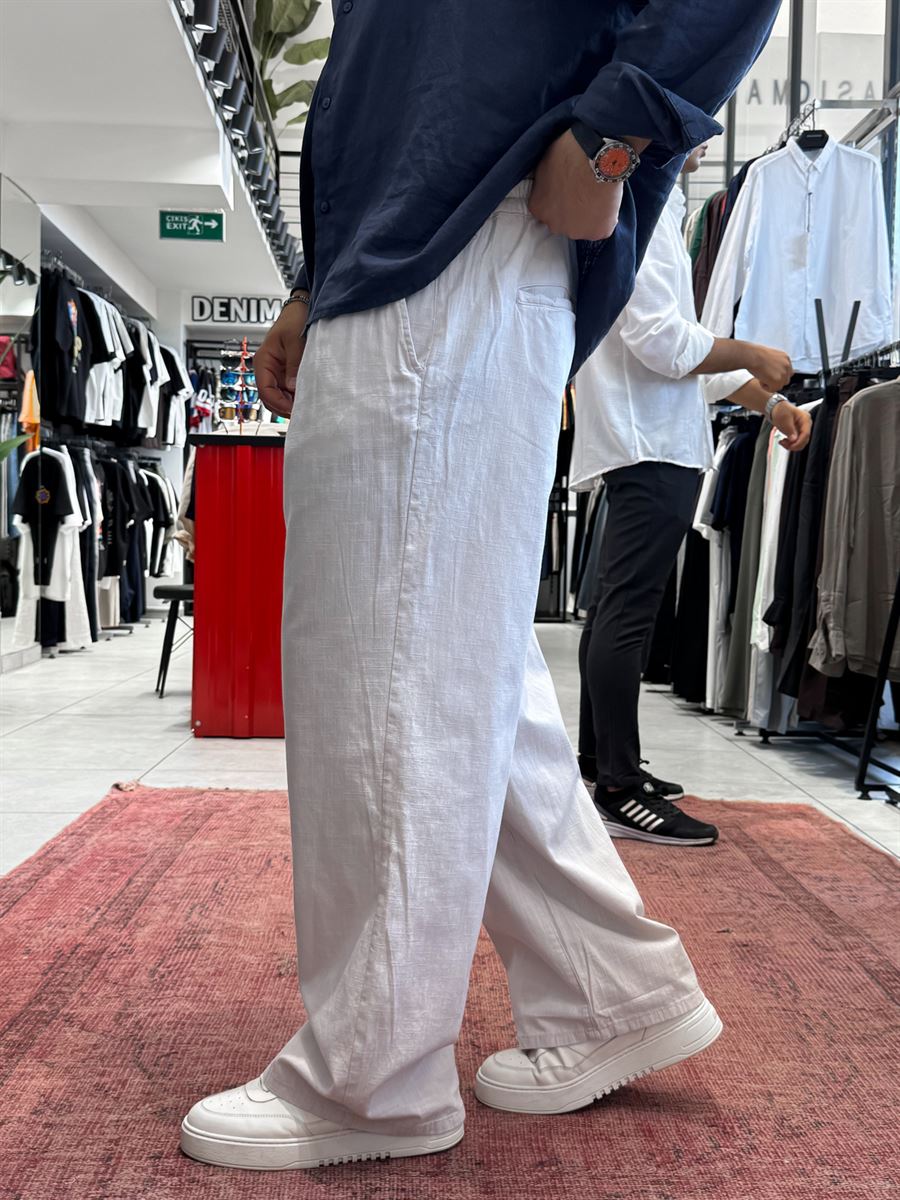 Grey Linen Baggy Pants GJ-17237