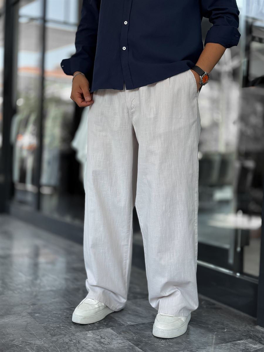 Grey Linen Baggy Pants GJ-17237