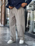 Light Khaki Linen Baggy Pants GJ-17237