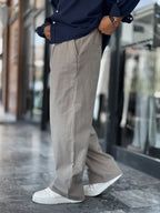 Light Khaki Linen Baggy Pants GJ-17237
