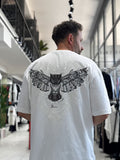 White Hologram Owl Print Oversize T-Shirt SW-5160
