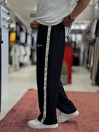 Black Side Embossed Straight Leg Sweatpants RES-1134