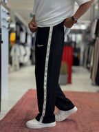 Black Side Embossed Straight Leg Sweatpants RES-1134