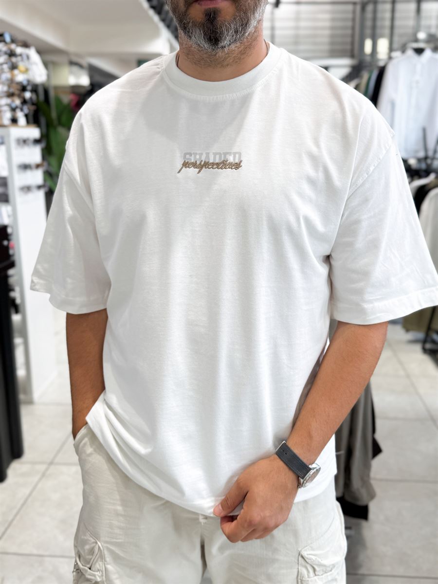 White Back Hat Print Oversize T-Shirt RES-1127