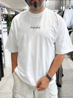 White Back Hat Print Oversize T-Shirt RES-1127