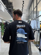 Black Back Hat Print Oversize T-Shirt RES-1127
