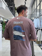 Coffee Back Hat Print Oversize T-Shirt RES-1127