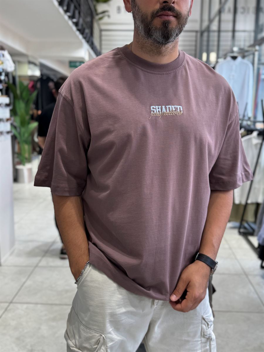 Coffee Back Hat Print Oversize T-Shirt RES-1127