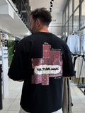 Black Motif Carpet Patch Oversize T-Shirt RES-1117